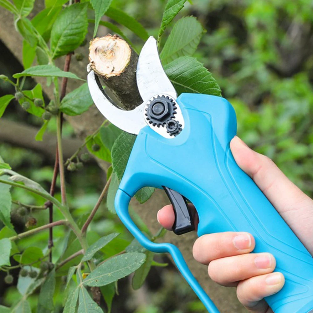 

21V Cordless Pruner Lithium-ion Pruning Rechargeable Shear Efficient Scissors Bonsai Electric Tree Branches Garden Cutting Tool