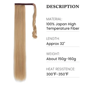 Synthetic Long Straight Horse Rabo Haarerweiterung, gefälschte Perückenclip, blonde Perücke, Pigtail -Überwindung, Lisa Pony Tail, 32 10 Hauptverkäufe Lisa Blonde Perücken - №7