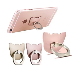 Cat Finger Ring Holder Mini Cute Plastic PC Phone Holder for iphone Sumsung 360 Rotation Finger Ring Holder