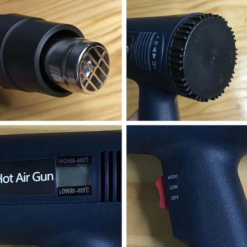 1800W Heat Gun Industrial Electric Hot Air Gun Heat Shrinkable Hair Dryer LCD Display Shrink Wrapping Thermal Power Tool 220V