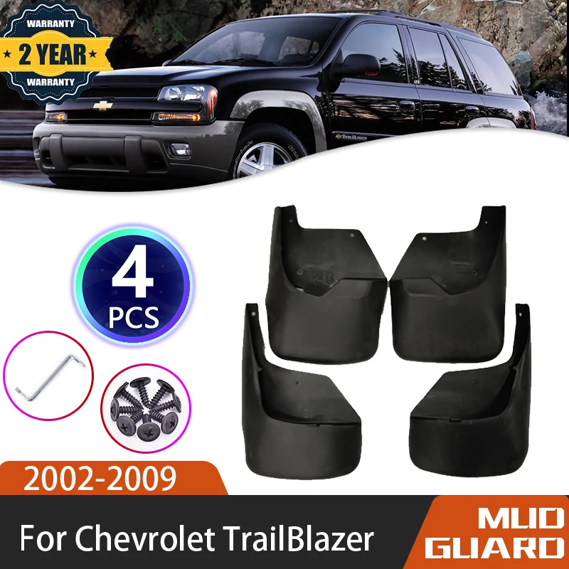 For Chevrolet TrailBlazer 2002~2009 Front Rear Wheels Splash Mud Mudflap Guards Mudguard Fender Auto Accessories 2003 2005 2006