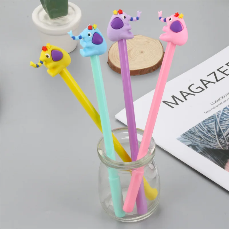 50PCS New Cartoon Stationery Lovely Elephant Gel Pen Student Study Prize Gift Office Supplies Signature Pen