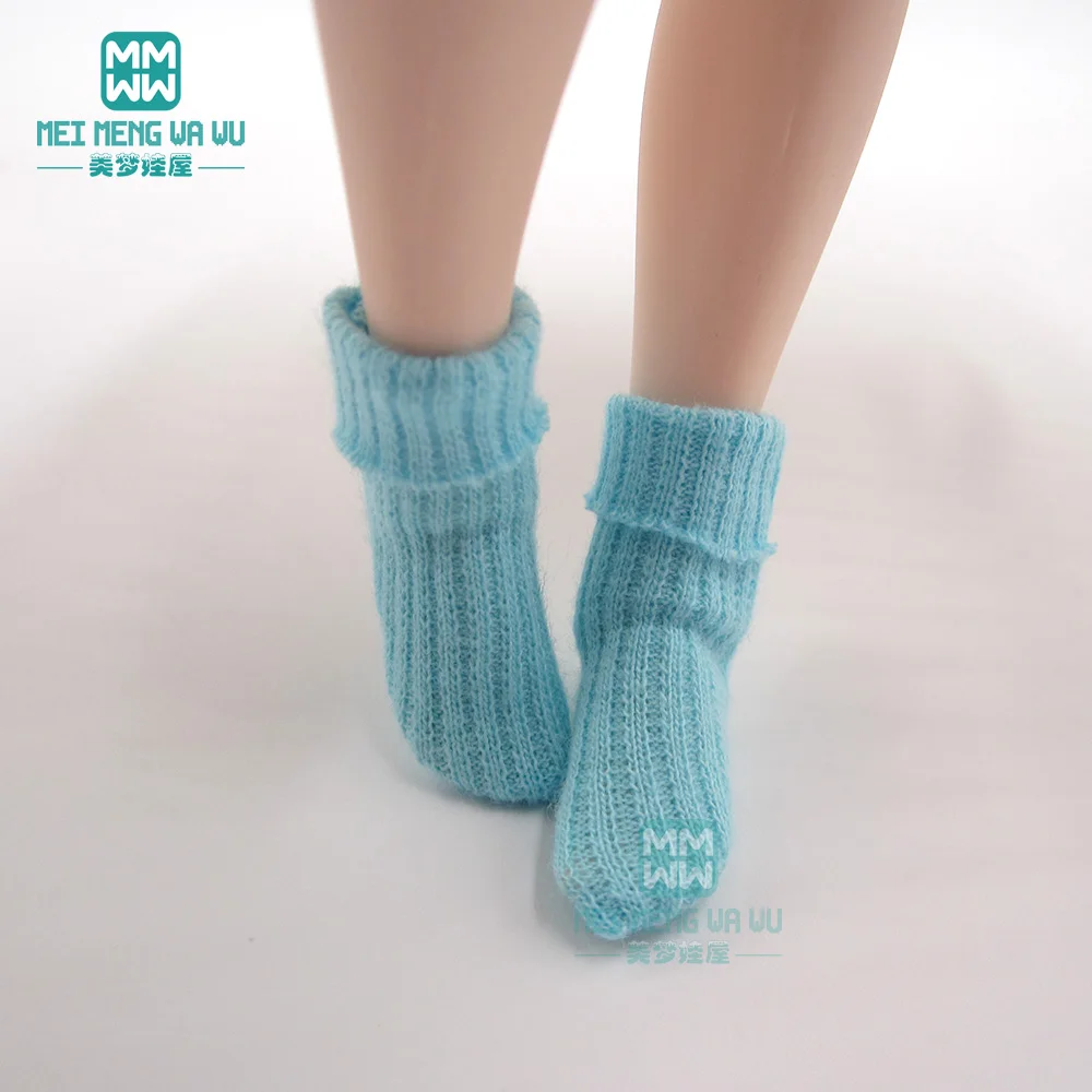 Chaussettes à revers pour poupée Blyth Azone, accessoires de mode, blanc, bleu, noir, rose, 28-30cm, OB22, OB24