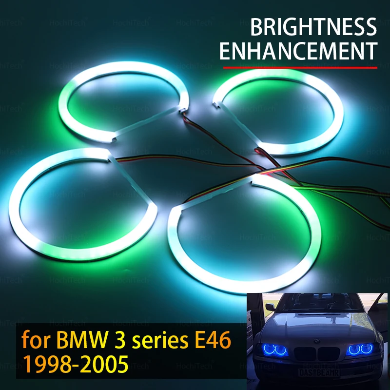 

320i 323i 325i High Quality Colorful RGBW Cotton LED Angel Eyes For BMW E46 1998-2005 Revolving Dynamic Light Sequential Flowing