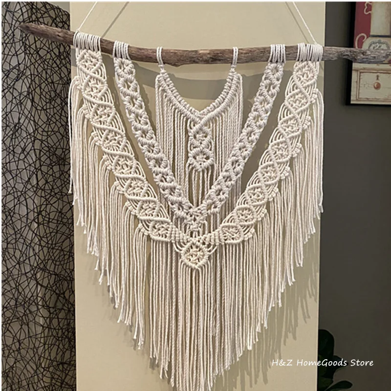 

Macrame Bobo Tapestry Wall Hanging Hand-woven Home Decoration Accessories Nordic Art Tassel For Apartment Dorm Bedroom