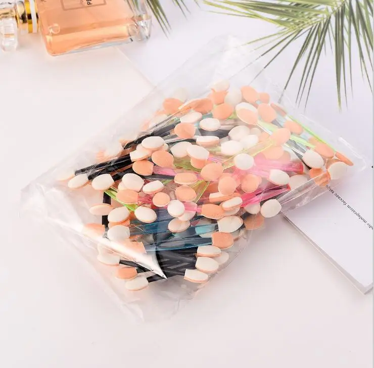 

2000pcs/lot Multi 6.5CM Double-Headed Eye Shadow Stick Latex Cotton Disposable Eye Brush Eyeshadow Applicator Makeup Tool HA2389