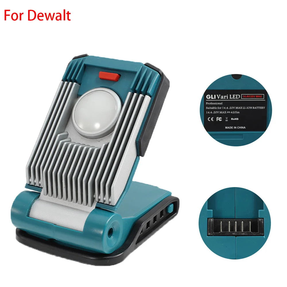 2021 New  LED Working Lamp Light for DeWalt for Makita for Milwaukee for Bosch 18V 20V Battery High Quality Led Light