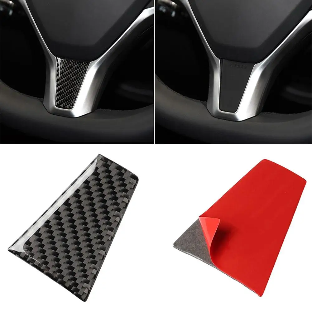 Car Steering Sticker Carbon Fiber Car Steering Wheel Cover Sticker Tesla Model S X Automobile carros Interior Decor Interior