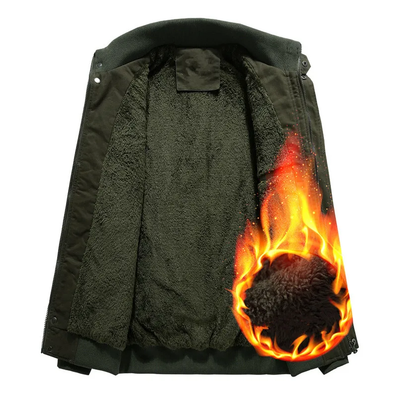 Men's Winter Fleece Jackets Warm Hooded Thermal Thick Outwear Coat Male Multi-pocket Military Jacket Parkas Hombre Plus Size 6XL