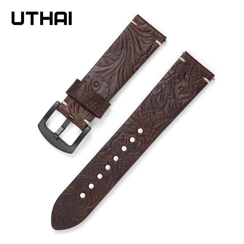 Watchband Leather Cowhide Strap 20mm 22mm watch band for galaxy watch/amazfit/huawei watch gt 2 Strap accessories UTAHI Z73