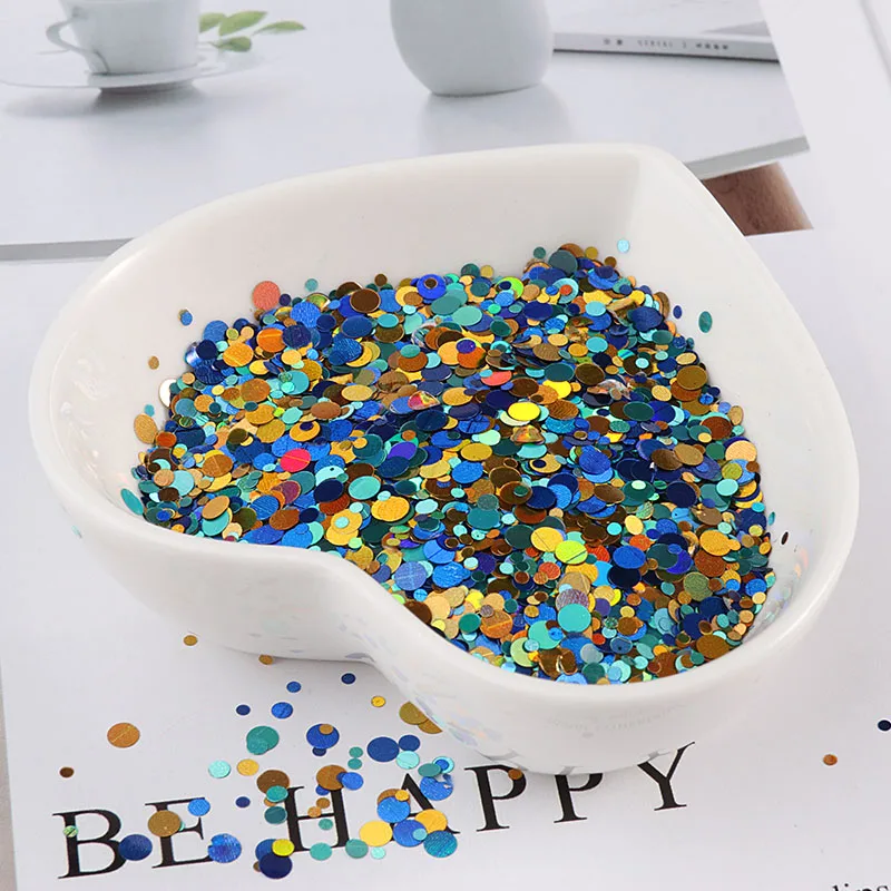 

New Ultrathin 10g/Pack Mixed Colors 1mm 2mm 3mm Dot Shape loose Sequins PET Paillettes for Nails Art manicure/wedding confetti