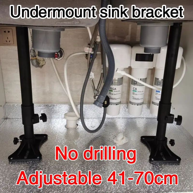 T1 Undermount Sink Bracket for Kitchen Bathroom Undermount Washbasin Installation and Repair Kit-bracket  Adjustable No Drilling