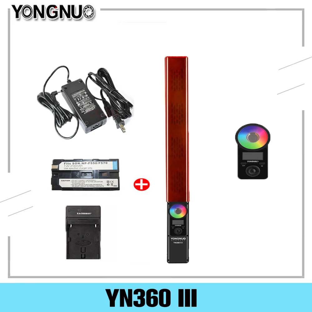 YONGNUO YN360 III YN360III Handheld LED Video Light 5500k RGB Color Temperature For Studio Outdoor Photography & Video Recording