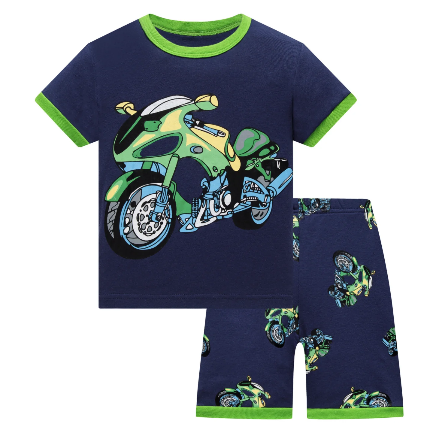 Pyjama d'été pour garçons, ensemble t-shirt + Short à manches courtes 100% coton, vêtements de nuit pour enfants de 2 à 7 ans, nouvelle collection