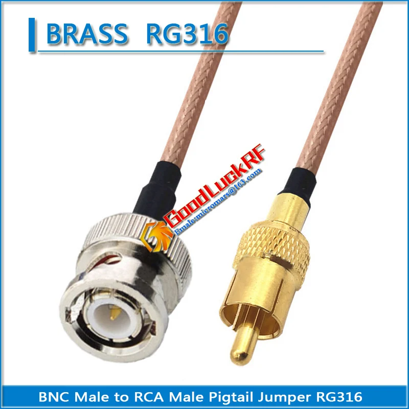 High-quality Q9 BNC Male To RCA Male Pigtail Jumper Surveillance Video RG316 BNC to AV video recorder Extend cable