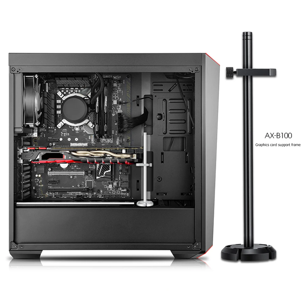 Titular da placa gráfica de alumínio jack suporte ajustável caso do computador desktop atx kit resfriamento suporte para computador desktop