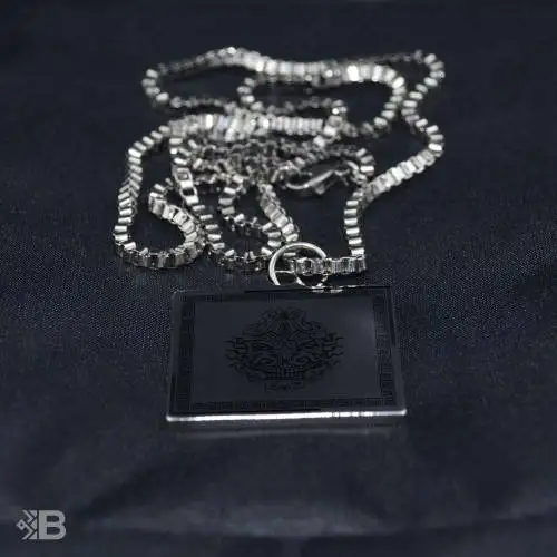 Aztek Monster Totem Square Steel Necklace-3062