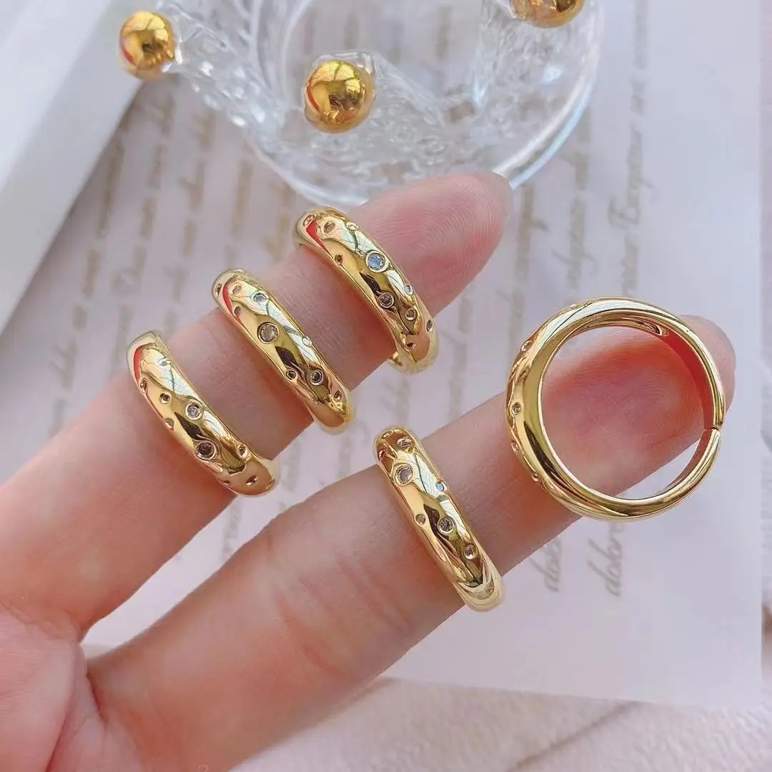 

10PCS, Minimalist Gold Stacking Rings Geometric Shape Gold Color Rings For Women Female CZ Zircon Ring Fashion Party Gift