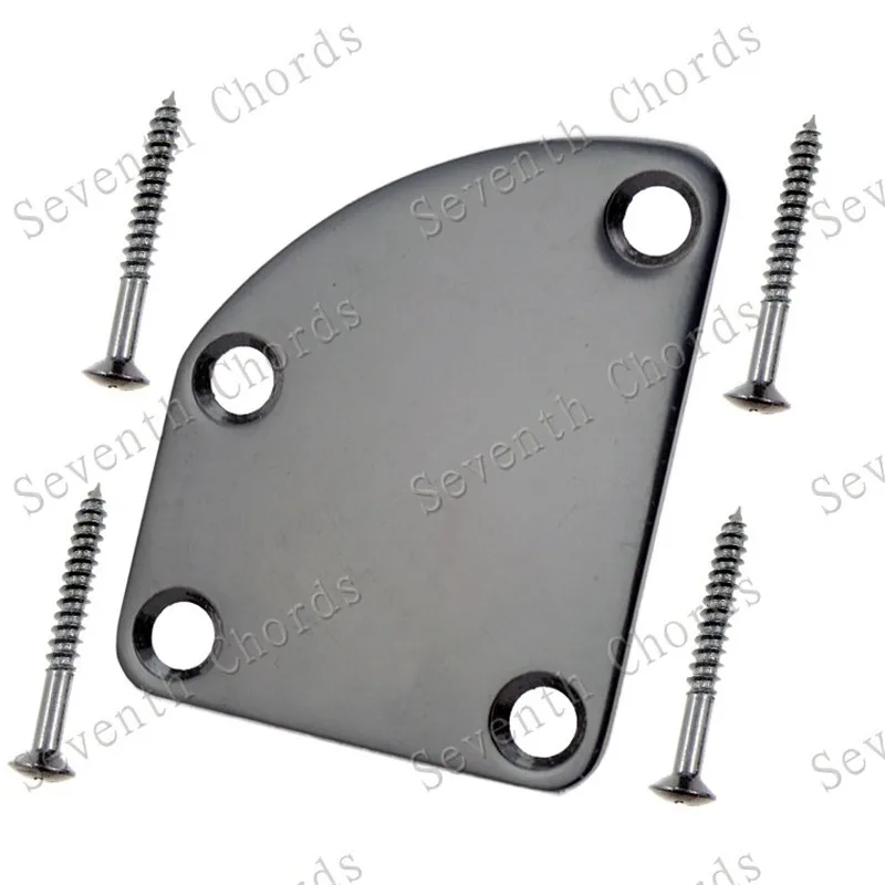 A Set Electric Bass Guitar Neck Plate Unfilled Corner Type Neck Joint Plate Guitar Parts Chrome Black Golden Guitar Accessories