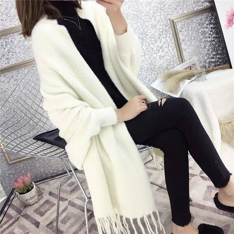 Imitation Mink Velvet Good Quality Does Not Lint Autumn Winter New Cardigan Sweater Shawl Coat Korean Temperament Fashion Cape