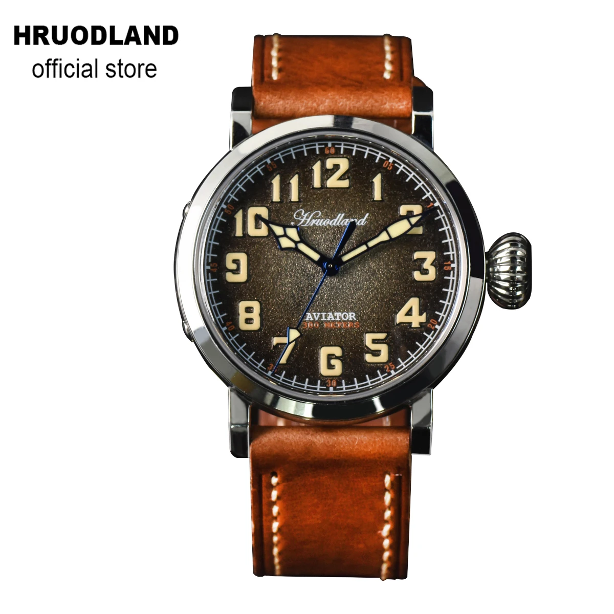 

Hruodland Automatic Pilot Dress Men Watches Sapphire Glass 30ATM PT5000 Mov't Mechanical Stainless Steel Dive Wristwatch for Men