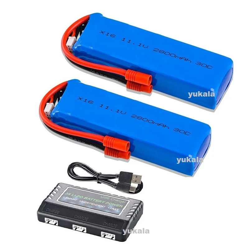 11.1V 2800mAh Lipo Battery 30C 3S /USB Charger For XK X350 BAYANN X16 X21 X22 RC Drone Rc Quadcopter parts 11.1 v 2800 mah