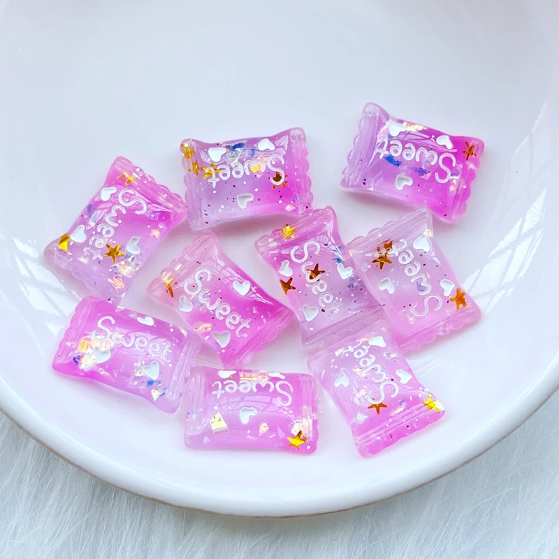 20Pcs New Resin Lovely Mixed Shiny Mini Candy Flat Back Cabochon Scrapbook DIY Embellishments Accessories Q41