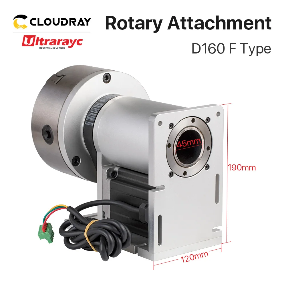 Ultrarayc Rotary Attachment MAX Diameter 160mm Rotary Device with Chuck for Fiber & Co2 laser Marking & Engraving Machine