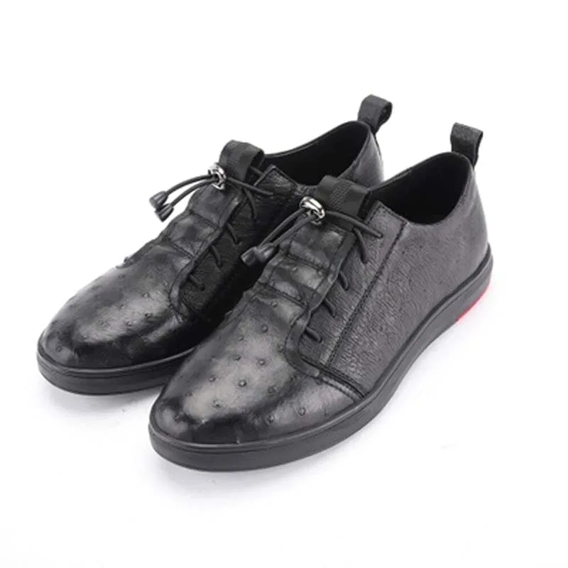 dae male ostrich leather shoes  new  ostrich leather men shoes  tide  male  casual shoes  soft rubber bottom  Men shoes