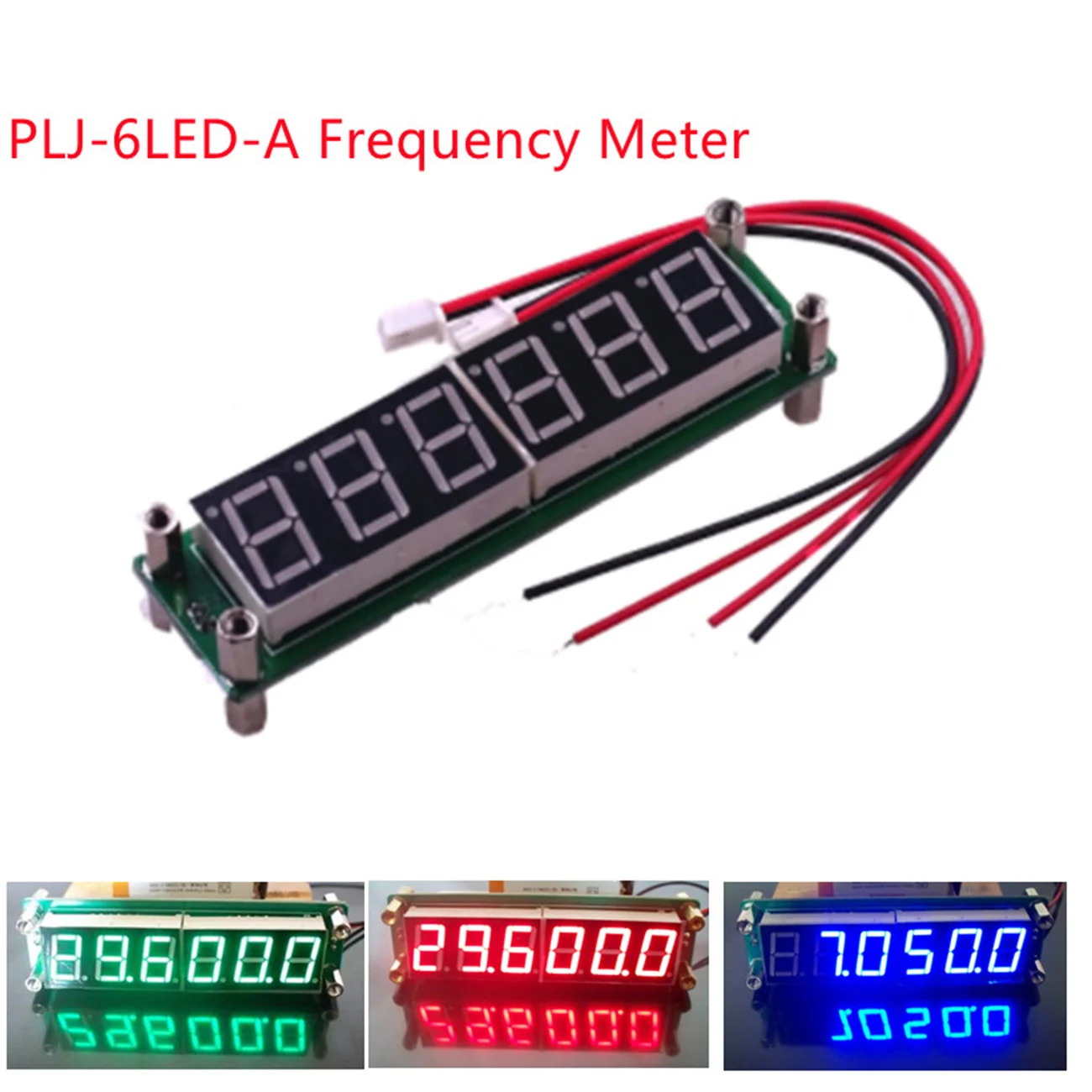 Red/Blue/Green LED Display 6 Digits 0.1MHz~65MHz Digital RF Frequency Meter Counter Tester Cymometer PLJ-6LED-A DC 8V~15V