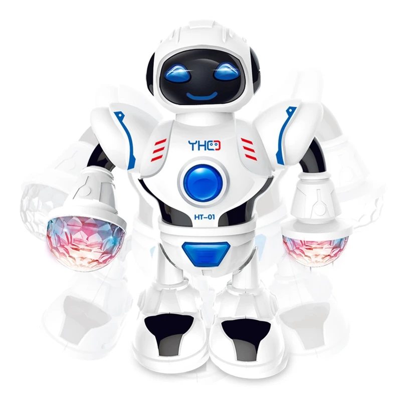 20cm Mini Robot With Flashing Led Light Dancing Intelligent Model Electric Simulated Educational Robotic Gifts Toys for children