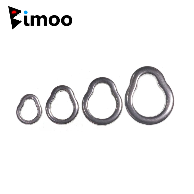 Bimoo 20pcs Fishing Pear Solid Ring Stainless Steel Fishing Ring Saltwater Fishing Accessories Heavy-Duty Lures Jigging Ring