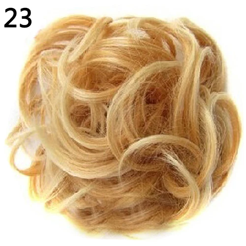 Fashion Synthetische Chignon Met Rubber Band Bruin Blond Vrouwen Krullend Chignon Clip In Haarstukje Bun Trekkoord