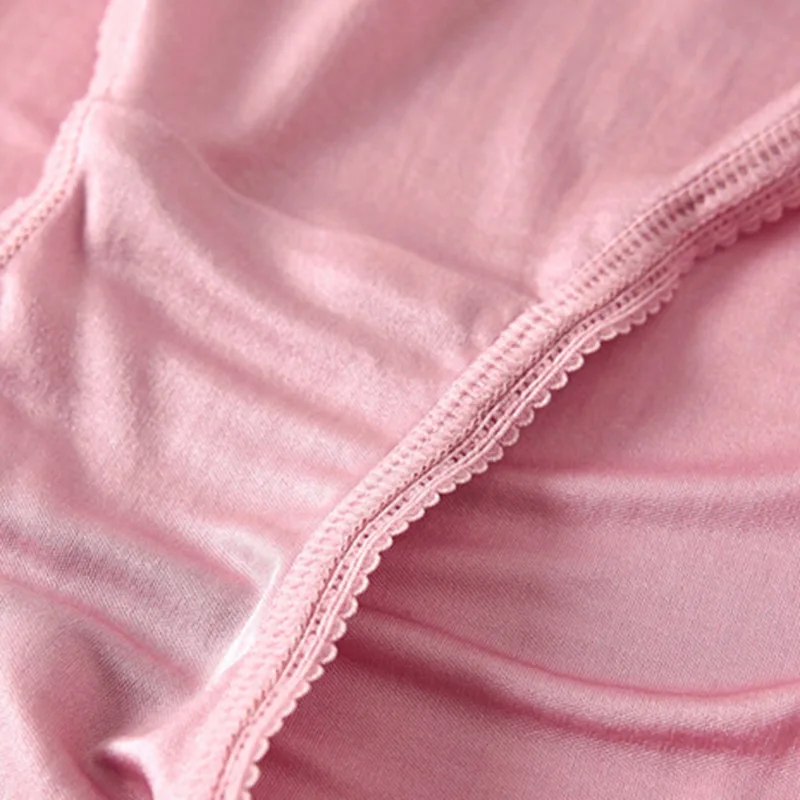 Women Panties Natural silk high waist Briefs big plus size woman panties Underwear women transparent seamless panty