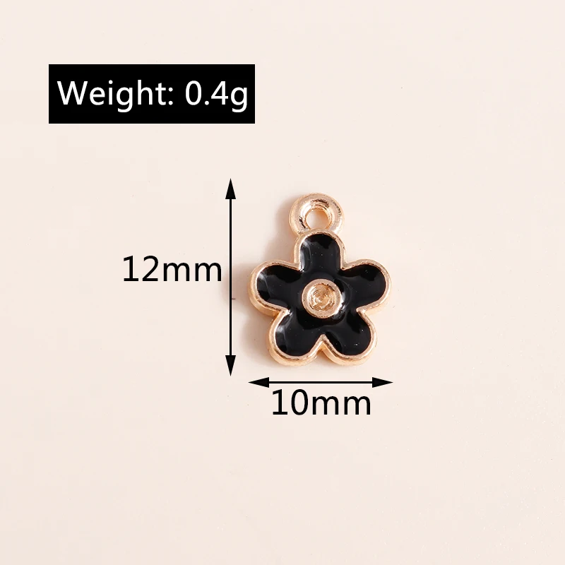 Leslie 10 Stück Niedliche Mini-Emaille-Sakura-Blumen-Anhänger für Ohrringe, Halsketten, Handgemachtes Schmuckzubehör – Detail 17