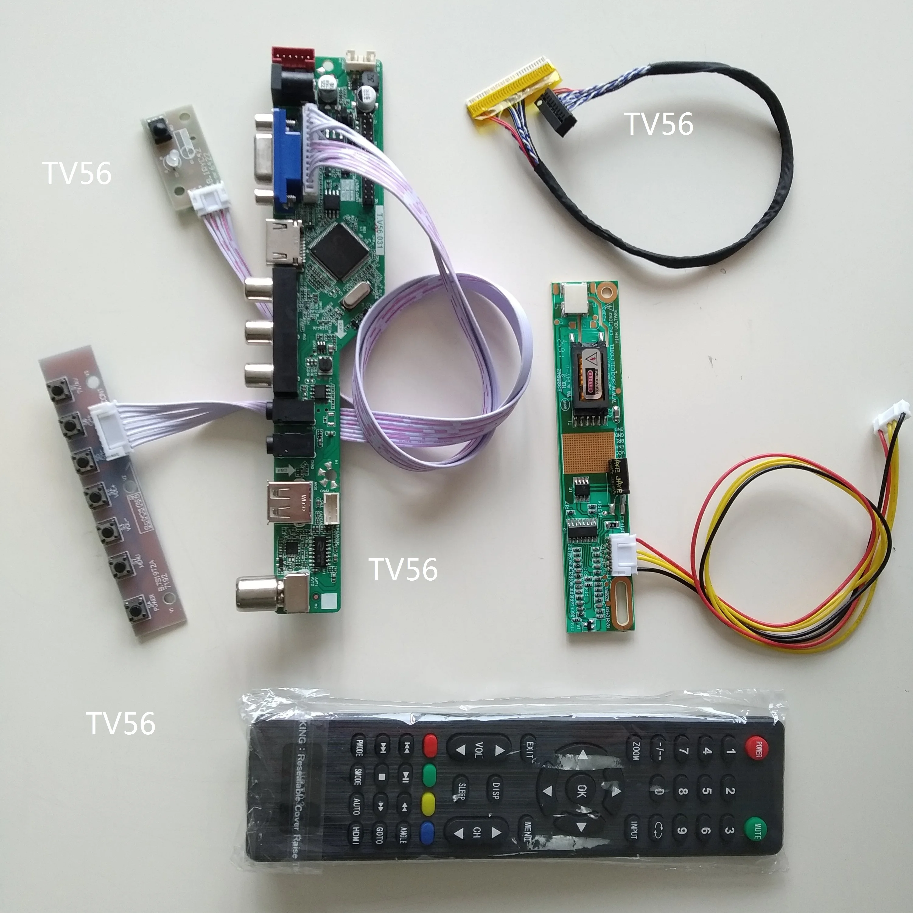 

TV TV56 AV VGA Audio USB LCD LED Controller board kit Card DIY For LP154WX4(Tl)(D2)/TLD4 1280X800 15.4" Screen