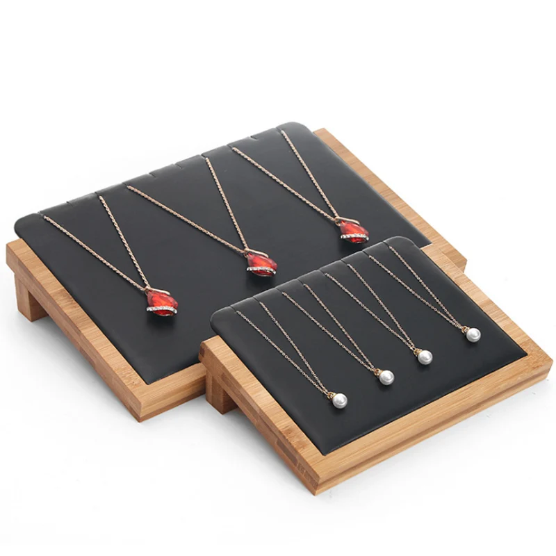 New Arrival Natural Bamboo Wood Necklace Pendant Display Bracket Jewelry Display Bracket Counter Display Jewelry Display Stand