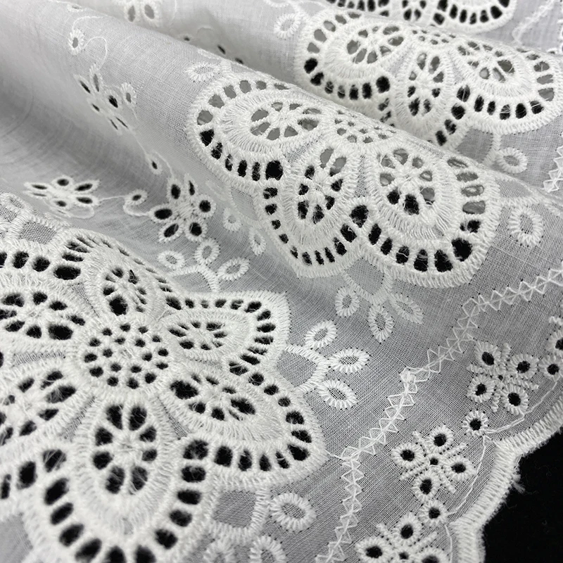 Wholesale Cotton Embroidery Lace Fabric White Lace Fabric 2012 New 5 Yards Lace Ribbon Dress Sewing Fabric