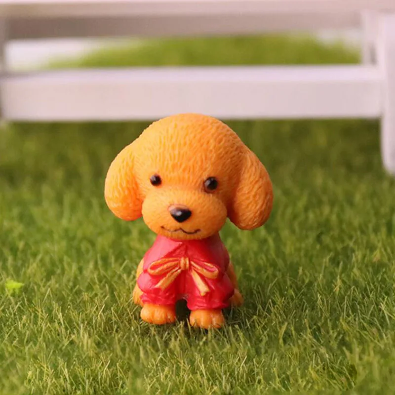 Dễ Thương Mô Phỏng Động Vật Thú Cưng Chó Poodle Chó Con Hình Khu Vườn Nhà Búp Bê Trang Trí DIY Bộ Sưu Tập Đồ Chơi Dành Cho Trẻ Em Trẻ Em Quà Tặng