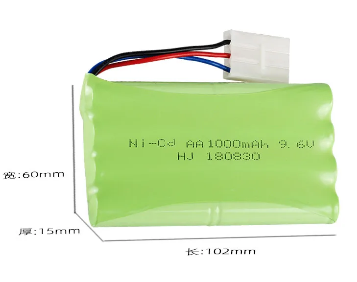 Ni-CD AA 충전식 배터리, MZ2050 2054 2060 2053 2020 RC 자동차 트럭 보트 탱크용, 9.6v, 1000mAh