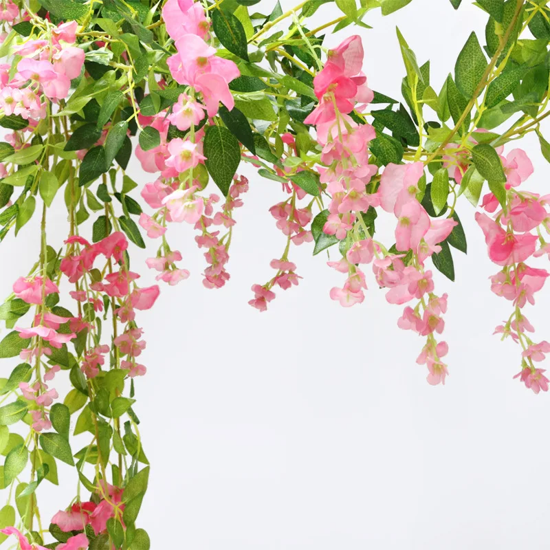 10 Stück Künstliche Pflanzenblumen Hortensien-Blätter-Ranke Hochzeit Heimdekoration Kunstpflanzen-Arrangement Zubehör Outdoor Gartenbogen – Detail 8