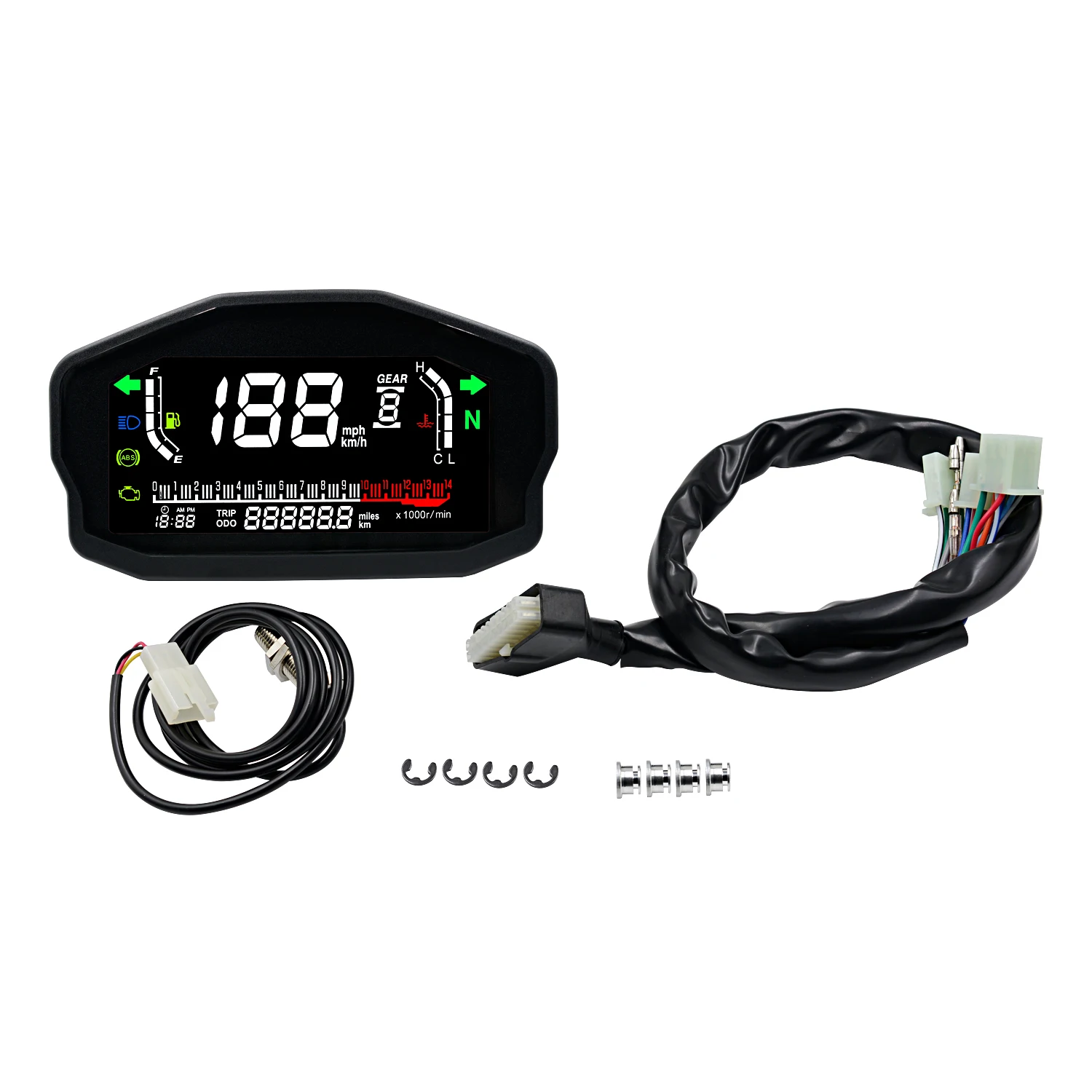 

For 1,2,4 Cylinders Motorcycle Universal LED LCD Speedometer Digital Backlight Odometer For BMW Honda Ducati Kawasaki Yamaha