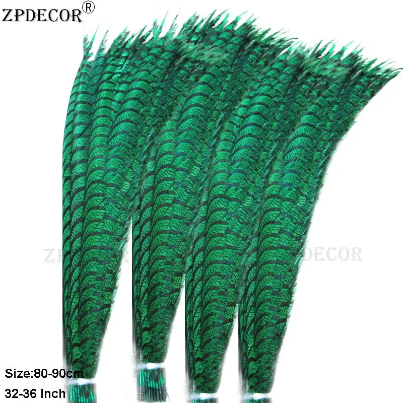 ZPDECOR 80-90CM 32-36 Inch ZEBRA Lady Amherst Pheasant Feathers Dyed