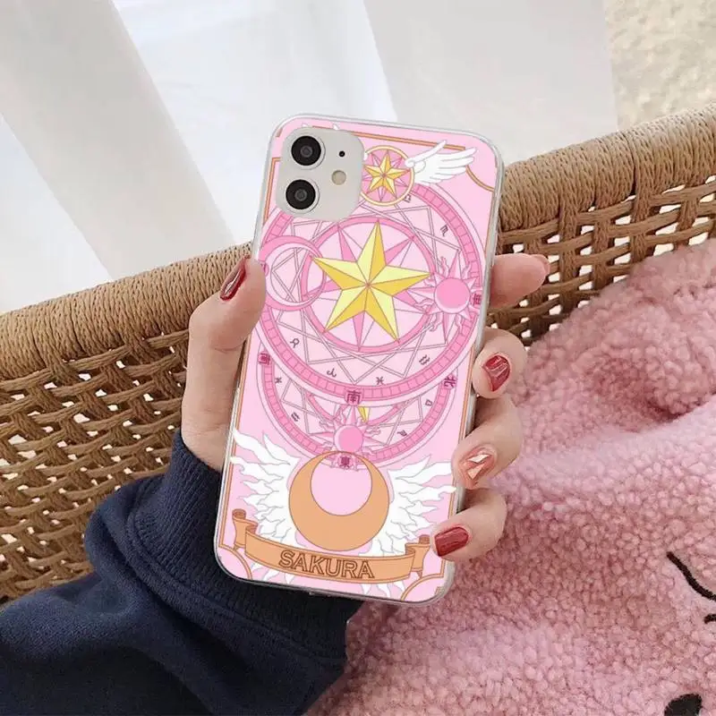 Cardcaptor Sakura Magic wand Moon Phone Case for iphone 13 8 7 6S Plus X 5S SE 2020 XR 11 12 mini pro XS MAX