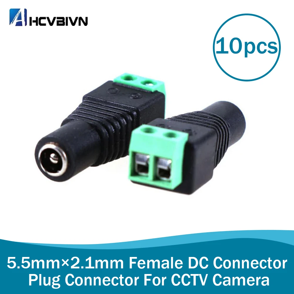 

10Pcs 2.1 x 5.5mm DC Power Female Plug Jack Adapter Connector Plug for CCTV DVR LED Strip Light