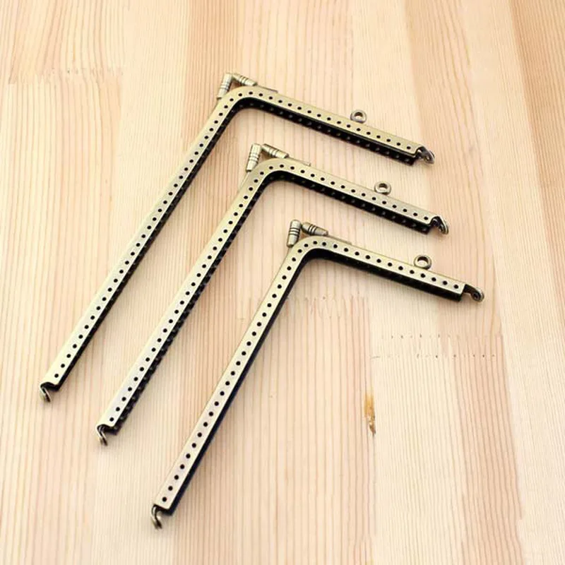 10PCS Square Metal Purse Frame Handle for Clutch Bag Accessories Kiss Clasp Lock Antique Bronze Tone DIY Craft