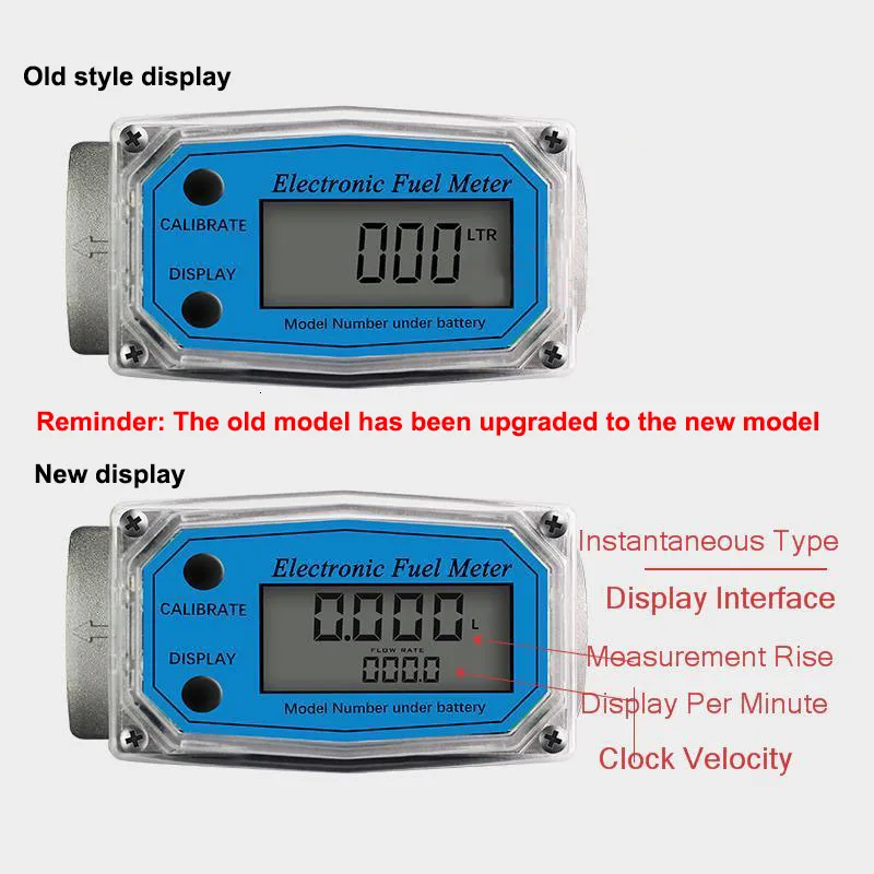 Digital turbine flowmeter K24 diesel gasoline kerosene chemical flow tester NPT sensor counter current liquid measuring tool