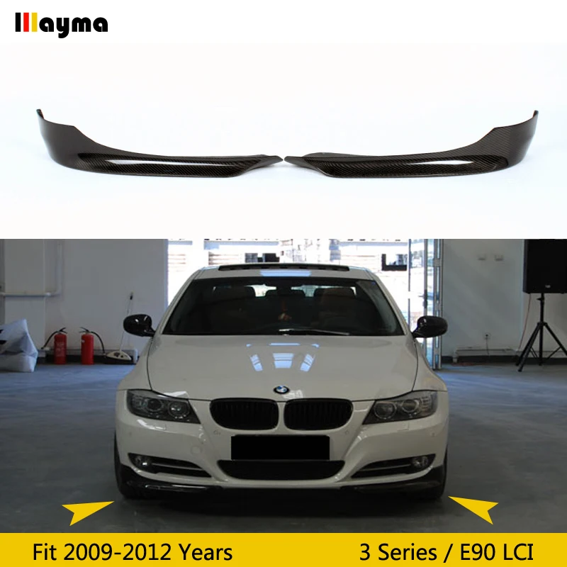 Carbon Fiber Front bumper splitter For BMW 3 Series sedan 320i 325i 330i 335i 2009-2012 year E90 LCI car splitter flap cupwings