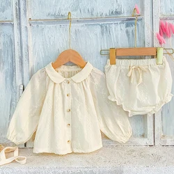 Spring Autumn Toddler Baby Girls Clothes Suit Newborn Baby Girl Fashion Clothing Set Long Sleeve Shirt + PP Shorts