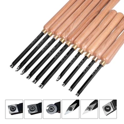 Wood Turning Tools Carbide Insert Cutters for WoodWorking Lathe Machine Wood Handle Square/Round/Diamond Cutter 10 Types